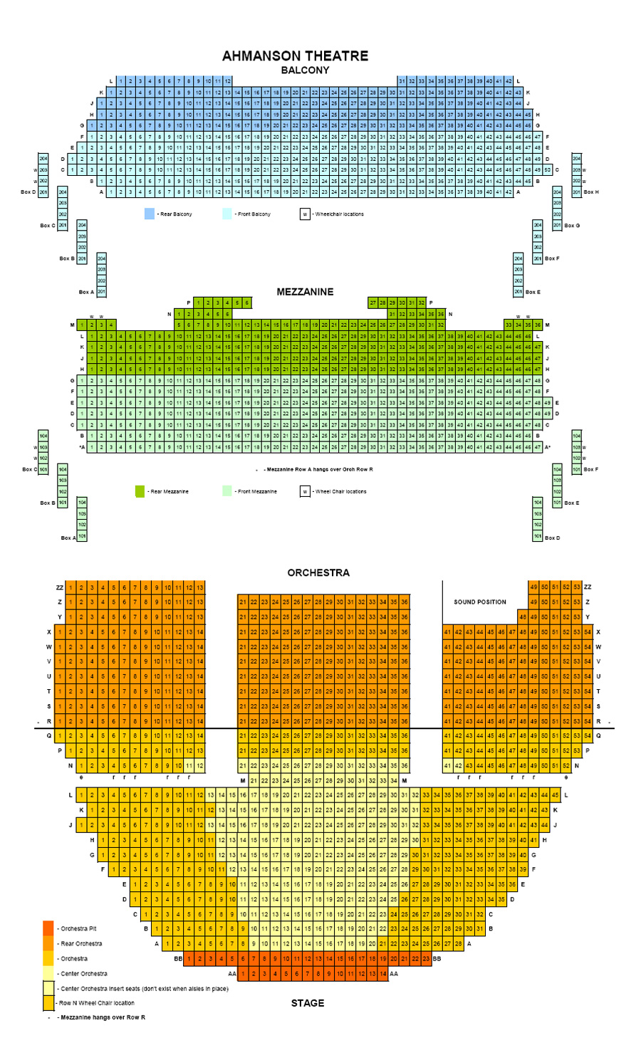 Ahmanson Theatre Seating Chart